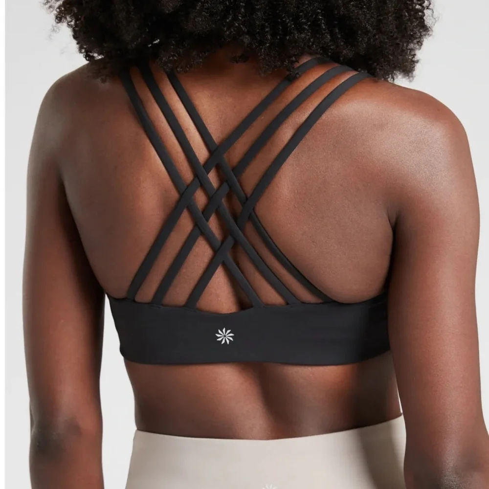 2 Athleta Bra with Strappy Back XXS Set Bundle Neutral Athletic